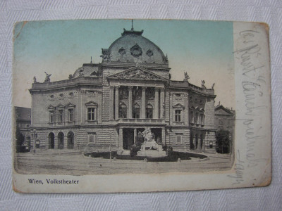 Carte postala necirculata, Teatrul poporului din Viena, fondat in anul 1889 foto