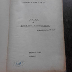 CURS DE METODICA PREDARII SI STUDIULUI PIANULUI , 1966/1967 - M. DAN RADUCANU