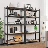 Cumpara ieftin Set 2 rafturi metalice, Songmics, Negru, 200x100x50