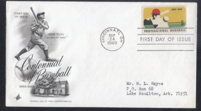United States 1969 Baseball FDC K.663 foto