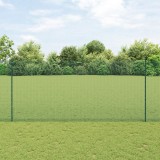 VidaXL Gard din s&acirc;rmă sudată cu 5 st&acirc;lpi U Verde 1.4x10 m Oțel