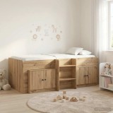 Cumpara ieftin Cadru de pat loft cu sertar cu usa 3 buc. Stejar Artizanal