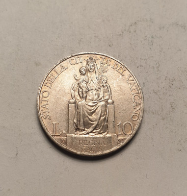 Vatican 10 Lire 1934 Piesa Frumoasa foto