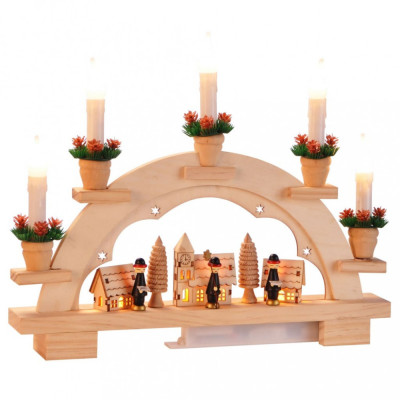 Arcadă ornamentală de Crăciun cu lumini foto