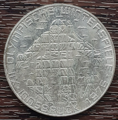 (A1004) MONEDA DIN ARGINT AUSTRIA-100 SCHILLING 1976,JOCURILE OLIMPICE INNSBRUCK foto