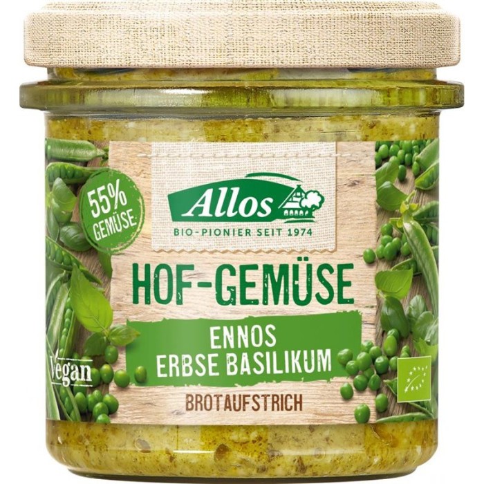 Crema Tartinabila cu Mazare si Busuioc Bio 135 grame Allos