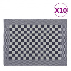 vidaXL Prosoape de bucătărie 10 buc. albastru și alb 50x70 cm bumbac