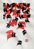 Cumpara ieftin Bogdan Tanase Marinescu - Rouge et noir 1 - tus indian/hartie, semnat, 2022, Abstract, Cerneala
