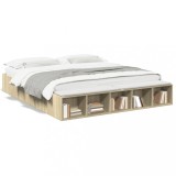 Cumpara ieftin Gossi cadru de pat, stejar sonoma, 200x200 cm, lemn prelucrat