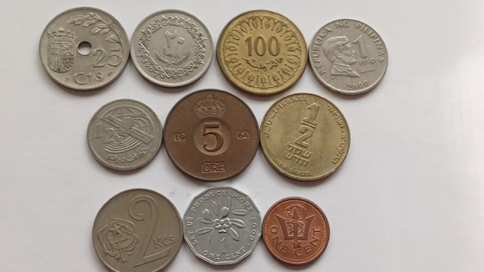 Lot 10 monede din 10 tari diferite-Lot 2