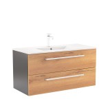 Dulap inferior Vario Clam 100 cu lavoar antracit-stejar