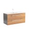 Dulap inferior Vario Clam 100 cu lavoar antracit-stejar