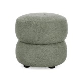 Taburet lemn negru textil buclat verde Gabby 41x39 cm