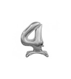 Balon folie stativ sub forma de cifra, argintiu 74 cm-Tip Cifra 4