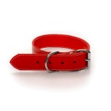 ZGARDA PIELE PENTRU CAINI DUBLATA CU CHINGA 40MM NR.6 ROSIE, Antal
