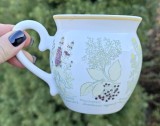 CANA MARE DIN PORTELAN MASIV CU MODEL PLANTE MEDICINAL,GEROLD