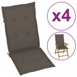 Perne scaun de grădină, 4 buc., gri taupe, 120x50x3 cm, vidaXL