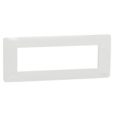 Rama Schneider Electric Noua Unica NU210718, 7 module, alb, pentru priza / intrerupator