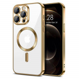 Cumpara ieftin Husa pentru iPhone 12 Pro Max, Techsuit Luxury Crystal MagSafe, Gold