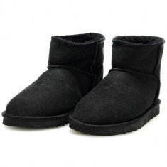 Cizme Piele Tip UGG Clasic Mini Negre foto