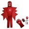 Costum Eroi in Pijamale, PJ Masks, pentru copii, Bufnita Amaya, rosu si manusa cu lansator, 5-7 ani, 110-120 cm