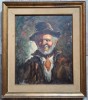 Portret de batran// ulei pe panza, semnat indescifrabil, Arbori, Altul