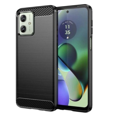 Husa pentru Motorola Moto G54 / Moto G54 Power Edition / Moto G64 - Techsuit Carbon Silicone - Black foto