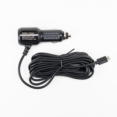Incarcator auto PNI cu mufa micro USB 12V/24V - 5V 1.5A pentru DVR auto, lungime cablu 3.5m foto