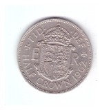 Moneda Anglia 1/2 / half crown 1962, stare buna, curata
