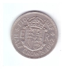 Moneda Anglia 1/2 / half crown 1962, stare buna, curata