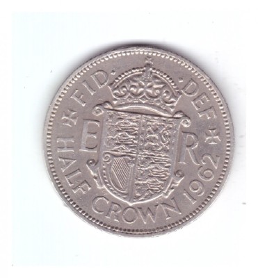 Moneda Anglia 1/2 / half crown 1962, stare buna, curata foto