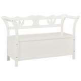Cumpara ieftin Banca, alb, 107x45x75,5 cm, lemn masiv de brad