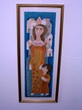 Sami Briss (n.1930) &quot;Mama si fiica&quot;, litografie, tablou autentic