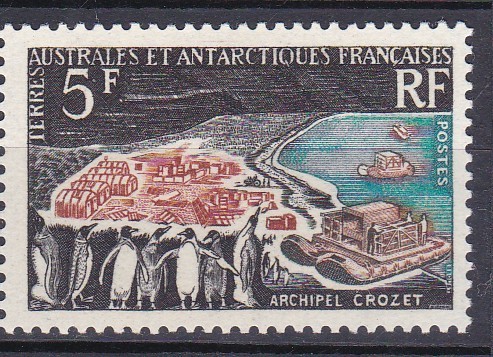 DB1 Colonii TAAF Terit Antarctice Franta 1963 Aniv. Descoperire Arhip. Crozet 1 v. MNH