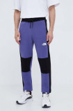 The North Face pantaloni de trening din bumbac culoarea violet, modelator