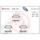 Placute frana Toyota Verso ( R2) 04.09-08.18, Verso Van ( R2) 04.09-08.18, Spate, BREMBO