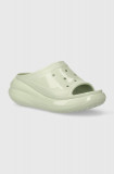 Cumpara ieftin Crocs papuci Crush High Shine Slide femei, culoarea verde, cu platforma, 209648