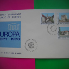 HOPCT PLIC FDC -S 2131 MONUMENTE - EUROPA CEPT 1978-CIPRU