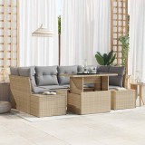 Cumpara ieftin Set de canapele pentru grădină Manual 7 pcs bej și gri deschis