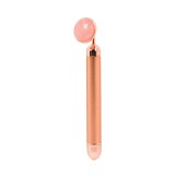 Cumpara ieftin Dispozitiv pentru masaj cu vibratii, piatra cuart/metal, Roz
