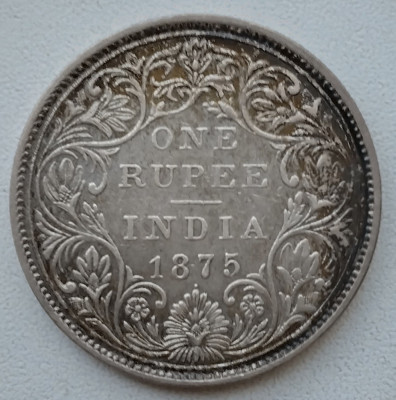 Moneda India - 1 Rupee 1875 - Argint foto