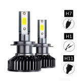 Set 2 Becuri auto H1/H7/H11, LED COB, 110W/set, canbus