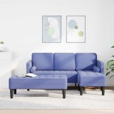 VidaXL Set de canapea 2 pcs Albastru Jeans 173 x 131 x 67 cm țesătură