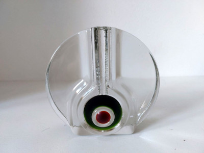Vaza sticla cristal Walther Glass anii 70 Pop Art Design Solidiflora 14cm foto
