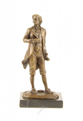 Mozart-statueta din bronz pe un soclu din marmura FA-1 foto