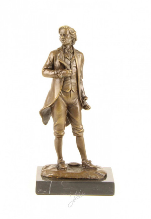 Mozart-statueta din bronz pe un soclu din marmura FA-1