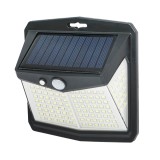 Lampa solara LED 147lm pentru perete, gard, scari cu panou solar 0.65W/5.5V, baterie 3.7V/1.2 Ah si senzor miscare IP54 Breckner Germany