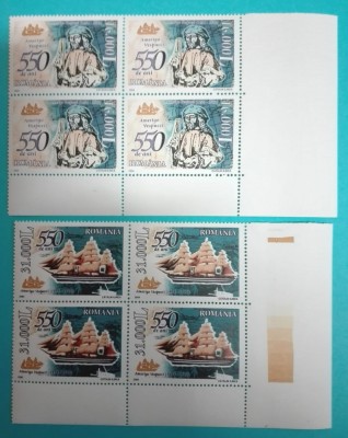 TIMBRE ROMANIA LP1627/2004 550 ani de la nasterea lui AMERIGO VESPUCCI bl.4 MNH foto