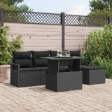 Cumpara ieftin Set de canapele pentru grădină 6 pcs Negru Rattan poli