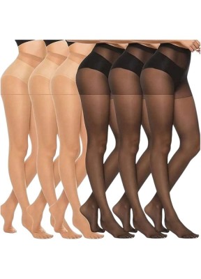 Set 6 bucati ciorapi dama, 3 Negri + 3 Culoarea pieli foto